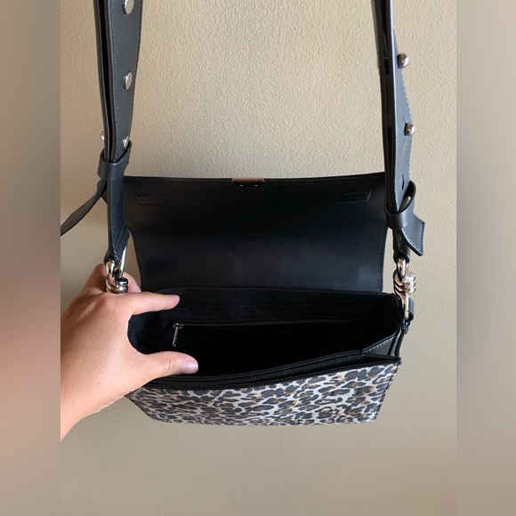 ALLSAINTS Lepi Medium Leopard Print Suede and Crossbody Bag - Picture 4 of 6